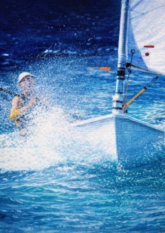 Sailor exposed to wind, water and sea spray
